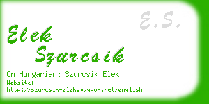 elek szurcsik business card